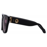 Linda Farrow - Deni D-Frame Sunglasses in Black Plum - LFL1243C3SUN - Linda Farrow Eyewear