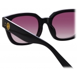 Linda Farrow - Deni D-Frame Sunglasses in Black Plum - LFL1243C3SUN - Linda Farrow Eyewear