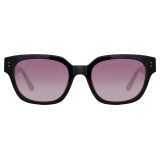 Linda Farrow - Deni D-Frame Sunglasses in Black Plum - LFL1243C3SUN - Linda Farrow Eyewear