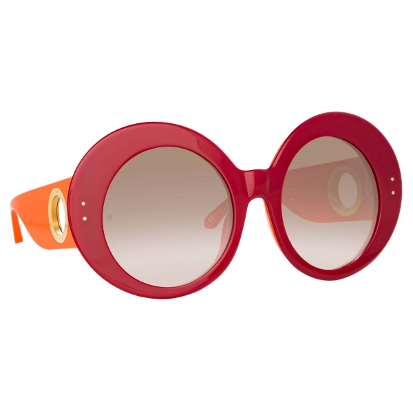Linda Farrow - Paco Rabanne Donyale Oversized Sunglasses in Bordeaux - LFL1120C7SUN - Linda Farrow Eyewear