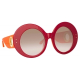 Linda Farrow - Paco Rabanne Donyale Oversized Sunglasses in Bordeaux - LFL1120C7SUN - Linda Farrow Eyewear