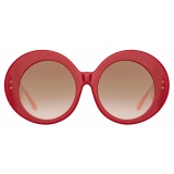 Linda Farrow - Occhiali da Sole Paco Rabanne Donyale Oversized in Bordeaux - LFL1120C7SUN - Linda Farrow Eyewear