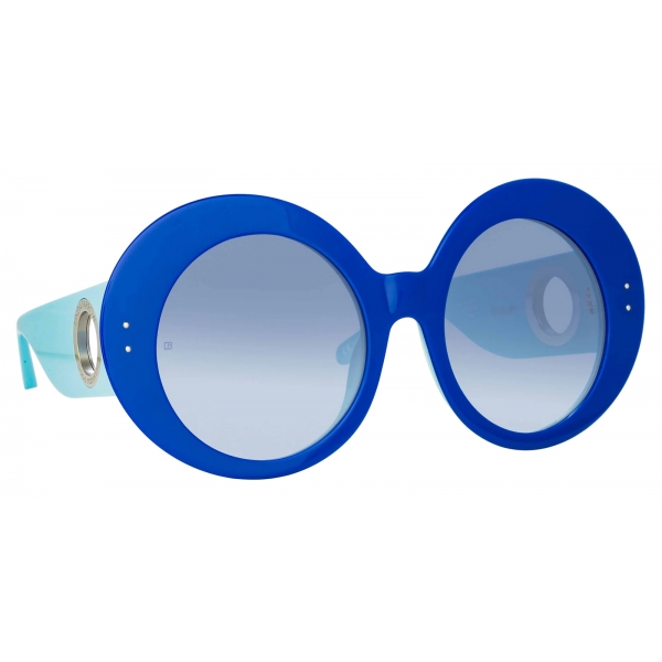 Linda Farrow - Paco Rabanne Donyale Oversized Sunglasses in Blue - LFL1120C6SUN - Linda Farrow Eyewear