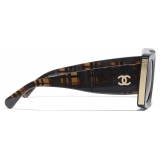 Chanel - Occhiali da Sole Rettangolari - Marrone Grigio Sfumate - Chanel Eyewear