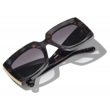 Chanel - Occhiali da Sole Rettangolari - Marrone Grigio Sfumate - Chanel Eyewear