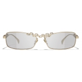 Chanel - Rectangular Sunglasses - Gold Beige Light Gray - Chanel Eyewear