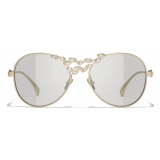 Chanel - Occhiali da Sole Pilota - Oro Beige Grigio Chiaro - Chanel Eyewear