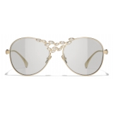 Chanel - Pilot Sunglasses - Gold Beige Light Gray - Chanel Eyewear