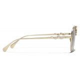 Chanel - Pilot Sunglasses - Gold Beige Light Gray - Chanel Eyewear