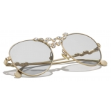 Chanel - Occhiali da Sole Pilota - Oro Beige Grigio Chiaro - Chanel Eyewear