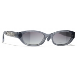 Chanel - Occhiali da Sole Rettangolari - Nero Grigio Sfumato - Chanel Eyewear