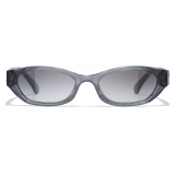 Chanel - Occhiali da Sole Rettangolari - Nero Grigio Sfumato - Chanel Eyewear