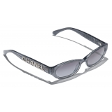 Chanel - Occhiali da Sole Rettangolari - Nero Grigio Sfumato - Chanel Eyewear