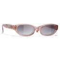 Chanel - Rectangular Sunglasses - Light Pink Gray Gradient - Chanel Eyewear