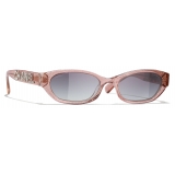 Chanel - Occhiali da Sole Rettangolari - Rosa Chiaro Grigio Sfumato - Chanel Eyewear