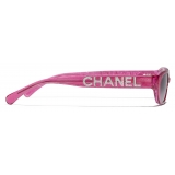 Chanel - Occhiali da Sole Rettangolari - Rosa Grigio Sfumato - Chanel Eyewear