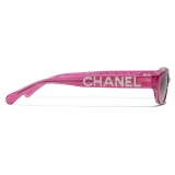 Chanel - Rectangular Sunglasses - Pink Gray Gradient - Chanel Eyewear