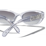 Chanel - Rectangular Sunglasses - Silver Gray Gradient - Chanel Eyewear