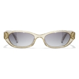 Chanel - Occhiali da Sole Rettangolari - Oro Grigio Sfumato - Chanel Eyewear