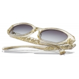 Chanel - Occhiali da Sole Rettangolari - Oro Grigio Sfumato - Chanel Eyewear