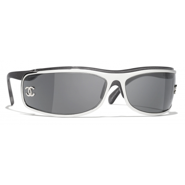 Chanel - Shield Sunglasses - Silver Gray - Chanel Eyewear