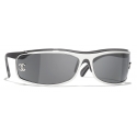 Chanel - Occhiali da Sole a Maschera - Argento Grigio - Chanel Eyewear