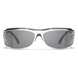 Chanel - Shield Sunglasses - Silver Gray - Chanel Eyewear