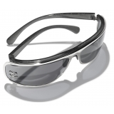 Chanel - Shield Sunglasses - Silver Gray - Chanel Eyewear