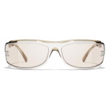 Chanel - Shield Sunglasses - Silver Light Yellow - Chanel Eyewear