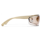 Chanel - Occhiali da Sole a Maschera - Argento Giallo Chiaro - Chanel Eyewear