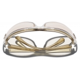 Chanel - Occhiali da Sole a Maschera - Argento Giallo Chiaro - Chanel Eyewear