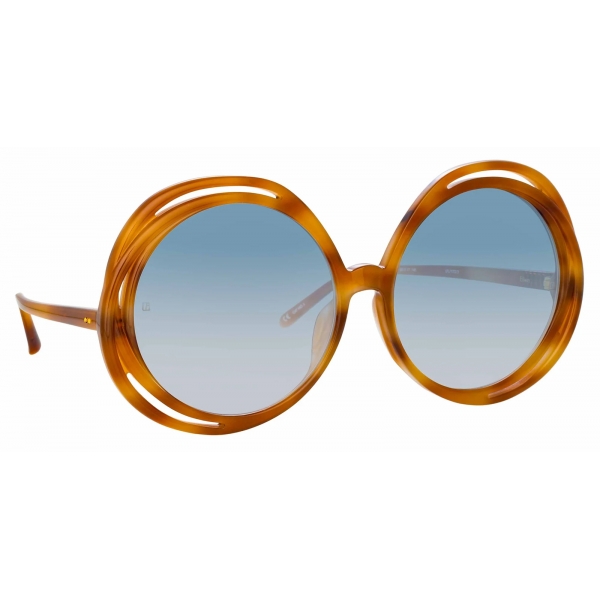 Linda Farrow - Occhiali da Sole Ellen Round in Corno - LFL1172C3SUN - Linda Farrow Eyewear