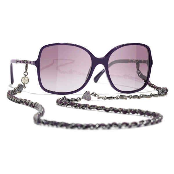 Chanel - Occhiali da Sole Quadrati - Viola Sfumato - Chanel Eyewear