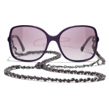 Chanel - Occhiali da Sole Quadrati - Viola Sfumato - Chanel Eyewear