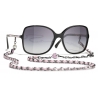 Chanel - Occhiali da Sole Quadrati - Nero Grigio Sfumato - Chanel Eyewear