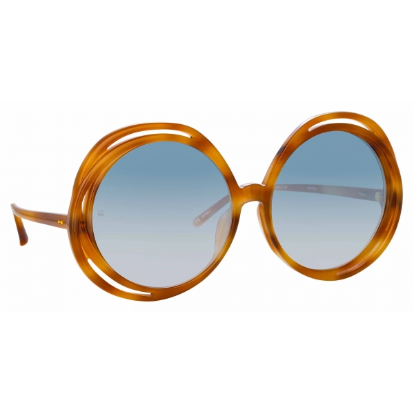 Linda Farrow - Occhiali da Sole Ellen Round in Marrone - LFL1172C3SUN - Linda Farrow Eyewear