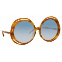 Linda Farrow - Ellen Round Sunglasses in Brown - LFL1172C3SUN - Linda Farrow Eyewear