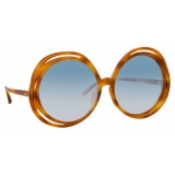 Linda Farrow - Ellen Round Sunglasses in Brown - LFL1172C3SUN - Linda Farrow Eyewear