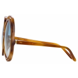 Linda Farrow - Ellen Round Sunglasses in Brown - LFL1172C3SUN - Linda Farrow Eyewear