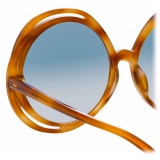 Linda Farrow - Ellen Round Sunglasses in Brown - LFL1172C3SUN - Linda Farrow Eyewear