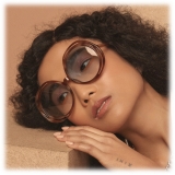 Linda Farrow - Ellen Round Sunglasses in Brown - LFL1172C3SUN - Linda Farrow Eyewear