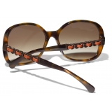 Chanel - Occhiali da Sole Quadrati - Tartaruga - Chanel Eyewear