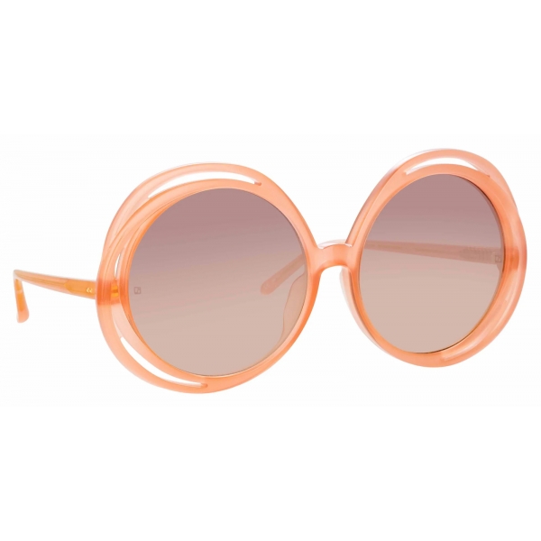 Linda Farrow - Occhiali da Sole Ellen Round in Arancione - LFL1172C4SUN - Linda Farrow Eyewear