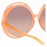 Linda Farrow - Ellen Round Sunglasses in Orange - LFL1172C4SUN - Linda Farrow Eyewear