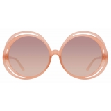 Linda Farrow - Ellen Round Sunglasses in Orange - LFL1172C4SUN - Linda Farrow Eyewear