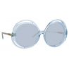 Linda Farrow - Ellen Round Sunglasses in Blue - LFL1172C6SUN - Linda Farrow Eyewear