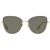 Linda Farrow - Eloise Cat Eye Sunglasses in Black Yellow Gold - LFL1336C6OPT - Linda Farrow Eyewear