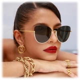 Linda Farrow - Eloise Cat Eye Sunglasses in Black Yellow Gold - LFL1336C6OPT - Linda Farrow Eyewear