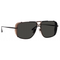 Linda Farrow - Enzo Aviator Sunglasses in Nickel - LFL1393C2SUN - Linda Farrow Eyewear