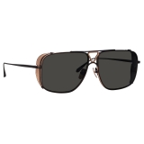 Linda Farrow - Enzo Aviator Sunglasses in Nickel - LFL1393C2SUN - Linda Farrow Eyewear